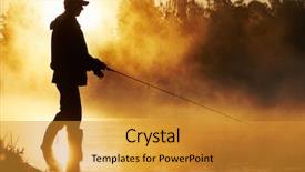  Presentation with fishing - Presentation theme with fisher man fishing with spinning background and a gold colored foreground