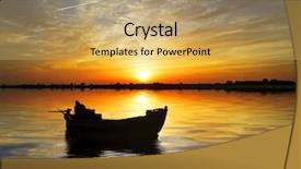  Presentation with fisherman - PPT theme with fisherman boat - sea of colors background and a yellow colored foreground