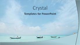  Presentation with fisherman - PPT theme having fisherman boats in the sea background and a light blue colored foreground