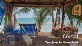  Presentation with cabin - Amazing presentation theme having fisherman cabin on the beach in thailand backdrop and a tawny brown colored foreground
