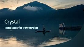  Presentation with fishes - Presentation theme enhanced with a traditional paddle boat background and a navy blue colored foreground