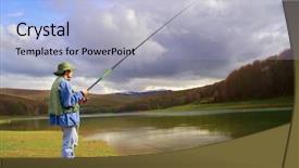  Presentation with macedonia - Amazing slides having fisherman fishing on a lake in macedonia backdrop and a light blue colored foreground