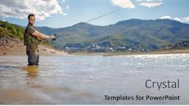  Presentation with macedonia - Slide set enhanced with fisherman-fishing-on-a-mountain background and a light gray colored foreground