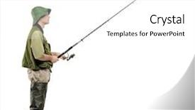  Presentation with fisherman - Amazing PPT layouts having fisherman holding a fishing backdrop and a white colored foreground