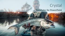 Presentation with trophy - Beautiful theme featuring fisherman-holds-the-trophy-asp backdrop and a sky blue colored foreground