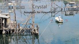  Presentation with net - Slides consisting of fisherman-net-and-house background and a light gray colored foreground