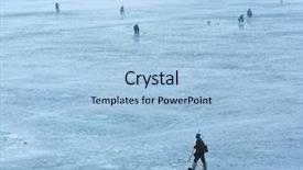  Presentation with fisherman - Presentation with fisherman on wet melting ice background and a  colored foreground