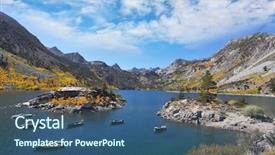  Presentation with paradise island - Beautiful presentation theme featuring fisherman-s-paradise-azure-lake backdrop and a ocean colored foreground