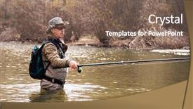  Presentation with fisherman - Beautiful presentation featuring fisherman standing in the river when fishing for grayling in autumn backdrop and a violet colored foreground