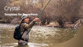  Presentation with fisherman - Amazing slides having fisherman-standing-in-the-river backdrop and a coral colored foreground