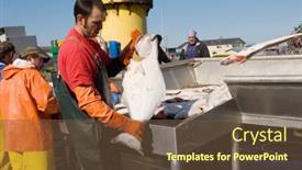  Presentation with fisherman - PPT layouts consisting of fisherman-weighing-the-catch background and a tawny brown colored foreground