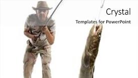 Presentation with fisherman - Presentation theme consisting of fisherman-with-big-fish-burbot background and a white colored foreground
