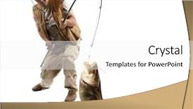  Presentation with catfish - Slide set with fisherman with big river catfish background and a  colored foreground