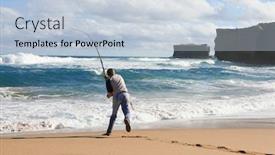  Presentation with fisherman - Presentation theme having fisherman background and a light blue colored foreground