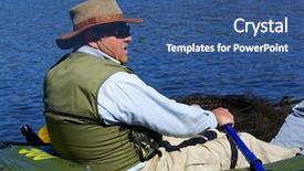  Presentation with fisherman - Slides with free dam - fisherman background and a ocean colored foreground