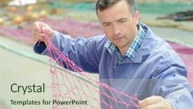  Presentation with fisherman - Colorful slide set enhanced with fisherman backdrop and a soft green colored foreground