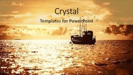  Presentation with fishing boat - Theme consisting of fisherman's boat in a sea background and a yellow colored foreground