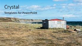  Presentation with chile - Presentation with fishermen - red fisherman's cottage near background and a light blue colored foreground