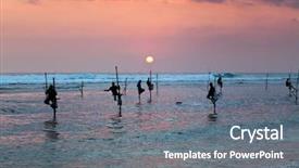  Presentation with sri lanka - Audience pleasing slide deck consisting of fishermen at sunset near gall backdrop and a gray colored foreground