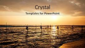  Presentation with sri lanka - Audience pleasing presentation theme consisting of fishermen at sunset near gall backdrop and a coral colored foreground