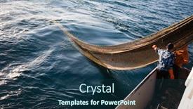  Presentation with fish - Slide set enhanced with fishermen-choose-a-trawl background and a ocean colored foreground