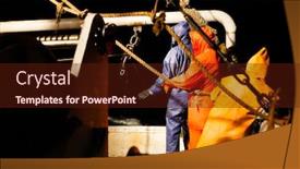  Presentation with fish - Cool new slide deck with fishermen-choose-a-trawl backdrop and a tawny brown colored foreground