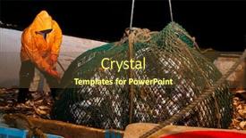  Presentation with ship - PPT theme enhanced with fishermen-lifted-a-trawl background and a tawny brown colored foreground