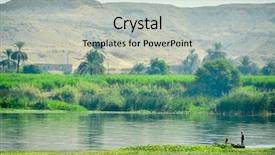  Presentation with nile river - Theme enhanced with fishermen on nile river egypt background and a light gray colored foreground