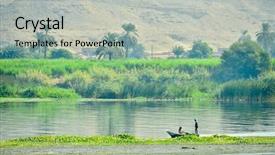  Presentation with nile egypt - Colorful slide set enhanced with fishermen on nile river egypt backdrop and a light gray colored foreground