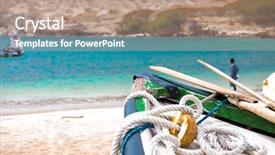  Presentation with old fishing boat - Amazing presentation design having fishermen on the beach backdrop and a coral colored foreground