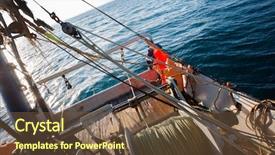 Presentation with sea fishing - Beautiful presentation design featuring fishermen standing at the stern backdrop and a tawny brown colored foreground