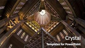  Presentation with saint joseph - Slide deck having fisheye view of saint josephs background and a wine colored foreground