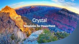  Presentation with grand canyon - Amazing PPT theme having view of the grand canyon backdrop and a ocean colored foreground