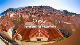  Presentation with dubrovnik - Audience pleasing PPT layouts consisting of fisheye view to old dubrovnik backdrop and a tawny brown colored foreground