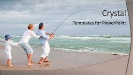  Presentation with hunting - Colorful theme enhanced with fishing - family team fishing backdrop and a lemonade colored foreground