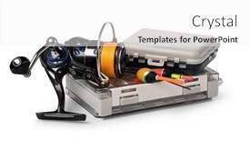  Presentation with accessories - PPT layouts enhanced with fishing-accessories-isolated-on-white background and a white colored foreground