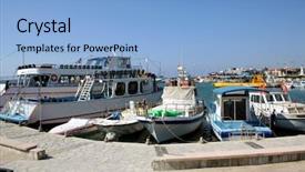  Presentation with long tailed boat fishing boat - Theme featuring fishing and tourist pleasure boasts background and a  colored foreground