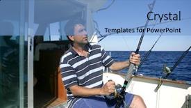  Presentation with fisher - Amazing presentation having fishing blue - angler big game saltwater fisher backdrop and a light blue colored foreground