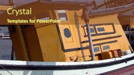  Presentation with fishing boat - Beautiful presentation theme featuring fishing-boat-2 backdrop and a tawny brown colored foreground