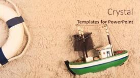  Presentation with fishing boat - Slides featuring fishing-boat-and-life-buoy background and a lemonade colored foreground
