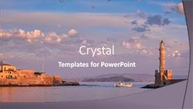  Presentation with old fishing boat - Slide set consisting of fishing-boat-going-to-sea background and a gray colored foreground