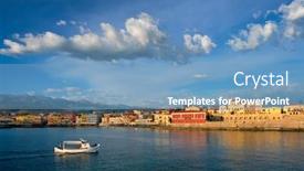  Presentation with old fishing boat - Amazing slides having fishing-boat-going-to-sea backdrop and a teal colored foreground