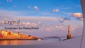  Presentation with old fishing boat - Slide deck with fishing-boat-going-to-sea background and a light gray colored foreground