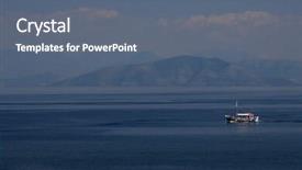  Presentation with long tailed boat fishing boat - Colorful slides enhanced with fishing boat in parga greece backdrop and a ocean colored foreground
