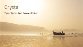  Presentation with fishing boat - Theme enhanced with fishing-boat-in-the-ocean background and a cream colored foreground