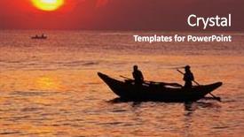  Presentation with fishing boat - PPT theme enhanced with fishing boat on sri lanka background and a tawny brown colored foreground