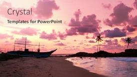  Presentation with fishing boat - Amazing slide deck having fishing boat on sri lanka backdrop and a coral colored foreground