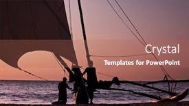  Presentation with fishing boat - Beautiful presentation design featuring dry friction - macroporous pumice stone terracotta color backdrop and a violet colored foreground