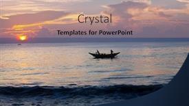  Presentation with fishing boat - Amazing PPT theme having fishing boat on sri lanka backdrop and a coral colored foreground