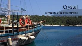  Presentation with fishing boat - Amazing slides having fishing boat on the ionian backdrop and a  colored foreground